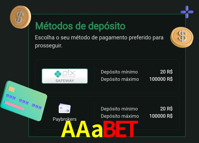 O cassino AAaBet oferece uma grande variedade de métodos de pagamento